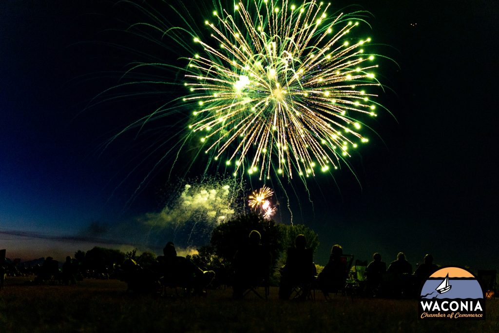 fireworks over lake waconia regional park