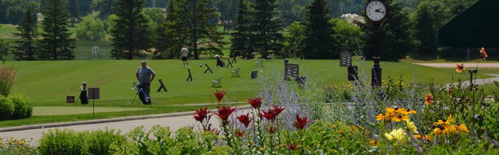 driving range with golfers